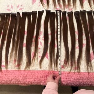 29 pairs of Brown Tape-in Hair Extensions real human hair